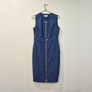 Calvin Klein Sleeveless Denim Shift Dress - Blue - Size 6 - Like New!